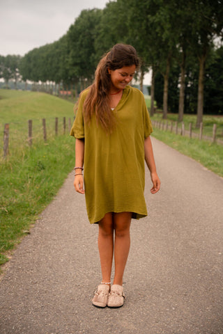 waffle dress maud olive