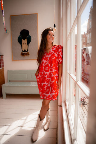 3844-16 azzurro dress pink/red flower – foto 2