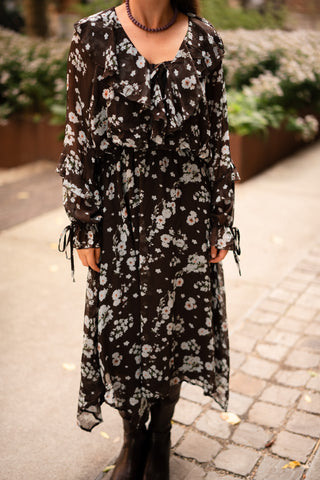 Ely dress flower brown blue