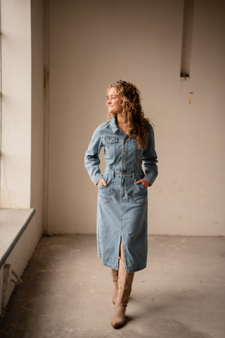 Oranje denim dress 5161 tess – foto 2