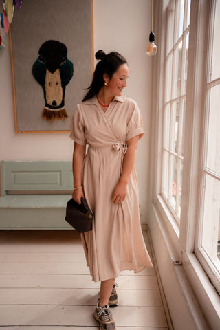 2732-6 wrap dress leonie beige – foto 3
