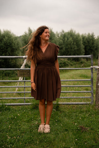 8756 azzurro fiona dress brown