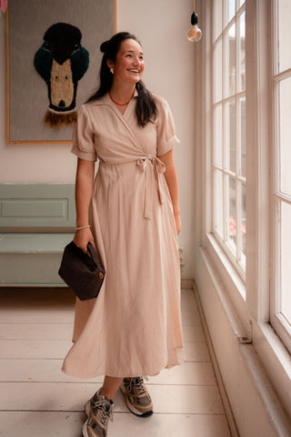 2732-6 wrap dress leonie beige