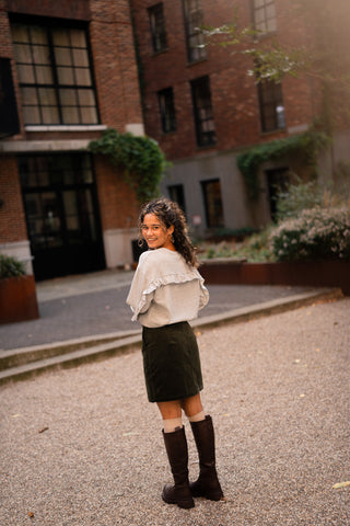 Sweater grey ruffle Noor