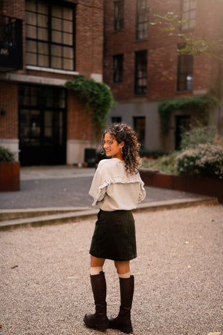 Sweater grey ruffle Noor