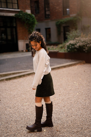 Sweater grey ruffle Noor