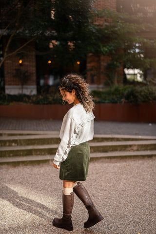 Sweater grey ruffle Noor