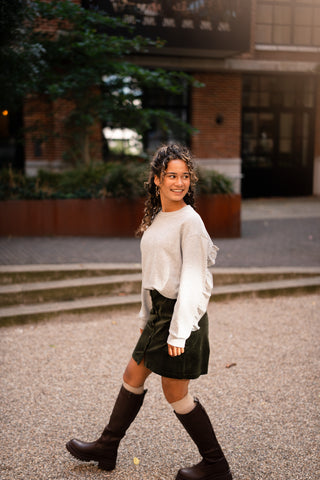 Sweater grey ruffle Noor