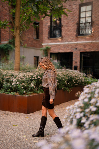 Blouse block Lua brown navy
