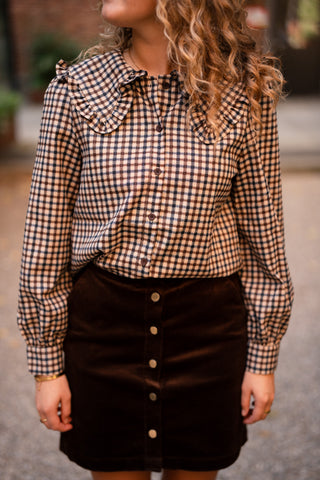Blouse block Lua brown navy