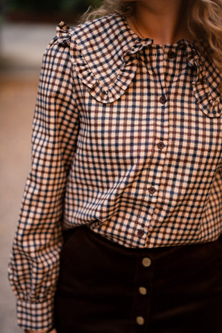Blouse block Lua brown navy