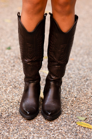 brown cowboy high PU