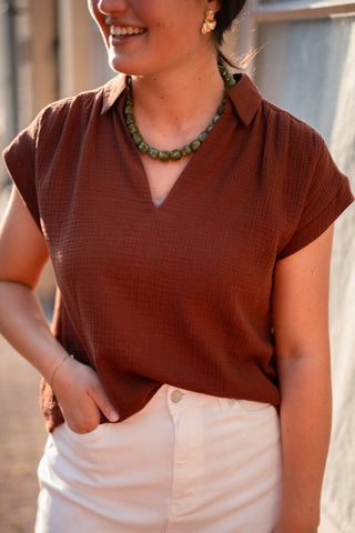 waffle blouse choco 80307 – foto 3