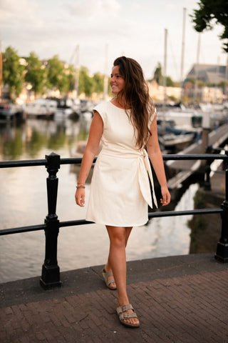 majo denim dress beige wrap 80588 – foto 2