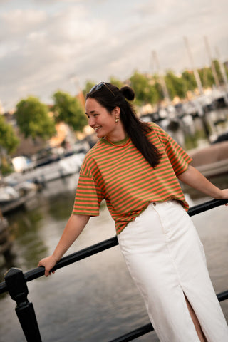 1309 stripe tee april green/peach – foto 3