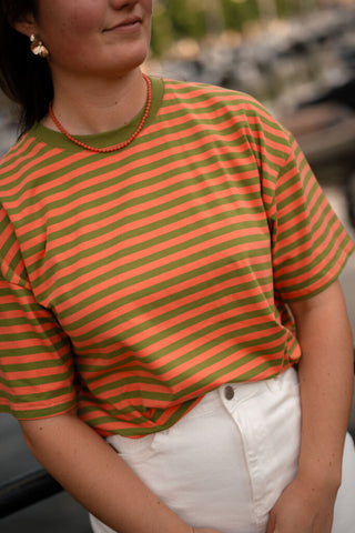 1309 stripe tee april green/peach – foto 2