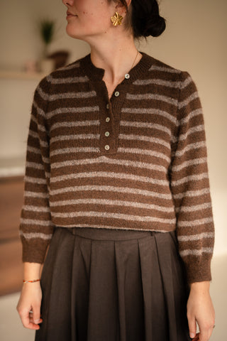 cardigan amber stripe brown/taupe