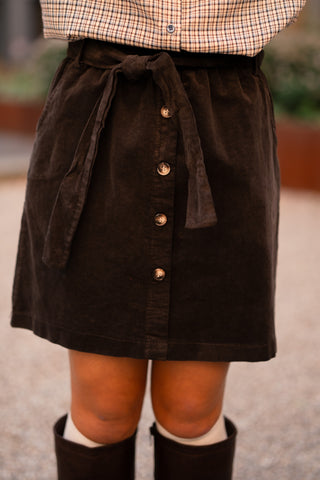velvet skirt short brown