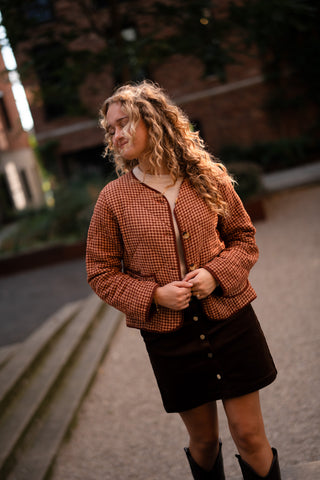 jacket block brown nouk