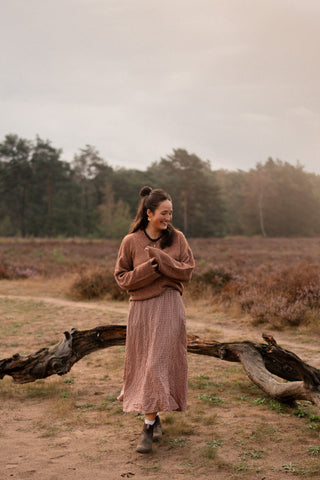 Skirt long bordeaux/beige Sifra