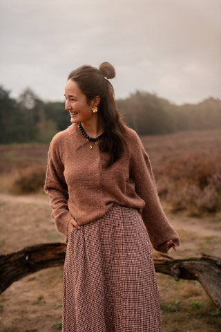Skirt long bordeaux/beige Sifra