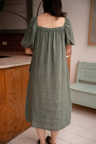linnen square dress vienna army – foto 5