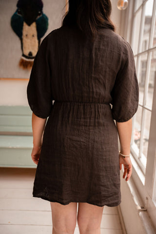 leen dress linnen brown – foto 4