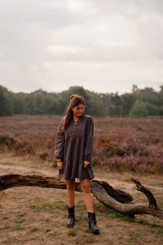 lala dress block bordeaux