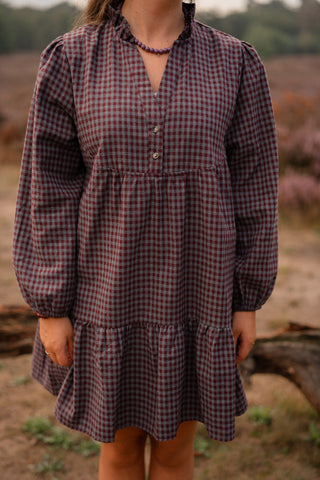 lala dress block bordeaux