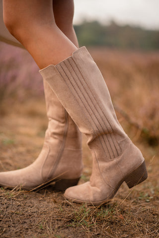 high beige boots