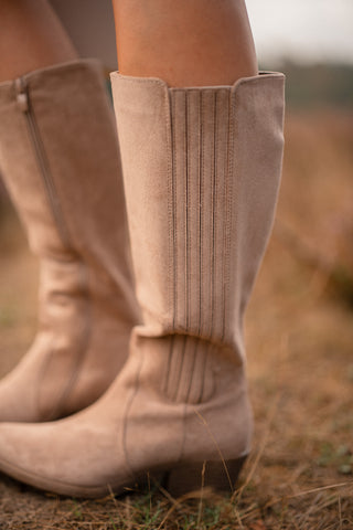 high beige boots