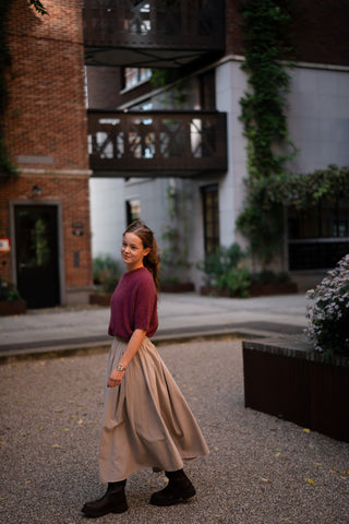 puck skirt velvet ecru