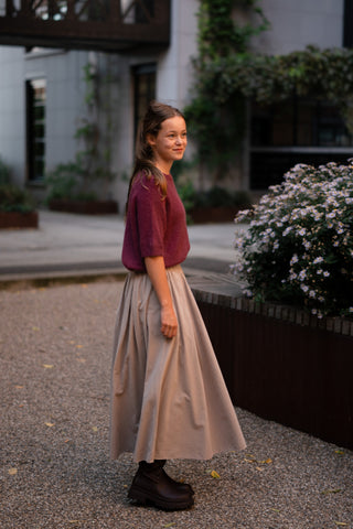 puck skirt velvet ecru