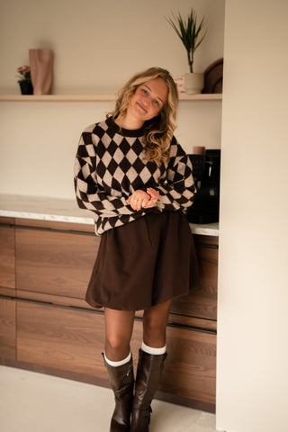 Rhomb knit brown