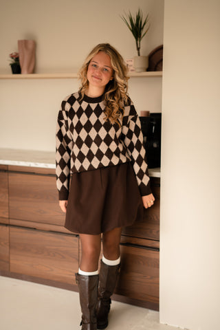 Rhomb knit brown