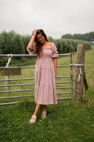 saar dress blocked rouge