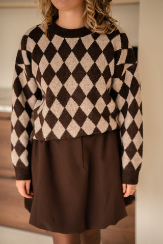 Rhomb knit brown