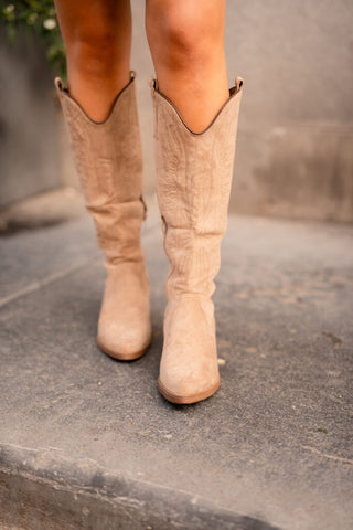 Cowboy boots high taupe suede – foto 2