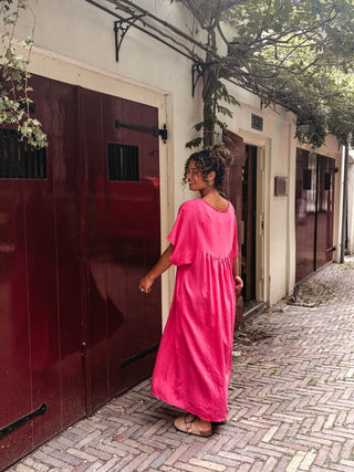 Azzurro 3055 dress long fuchsia sanne – foto 5