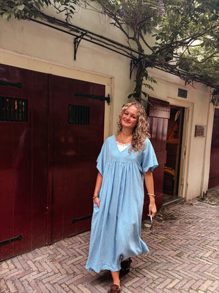 Azzurro 3055 dress long blue sanne – foto 8