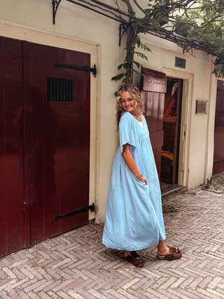 Azzurro 3055 dress long blue sanne – foto 3