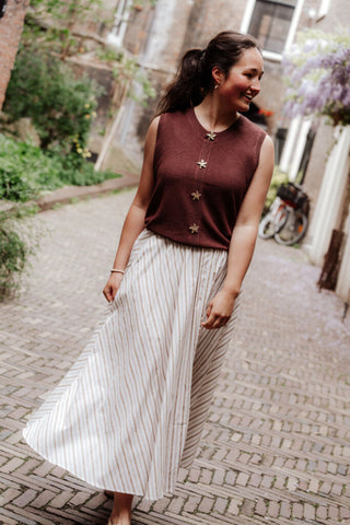 5325 skirt stripe cany brown – foto 3