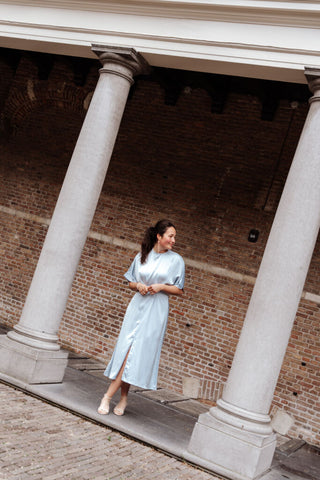 Azzurro 95225 dress satin ella blue – foto 7