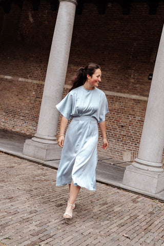 Azzurro 95225 dress satin ella blue – foto 6