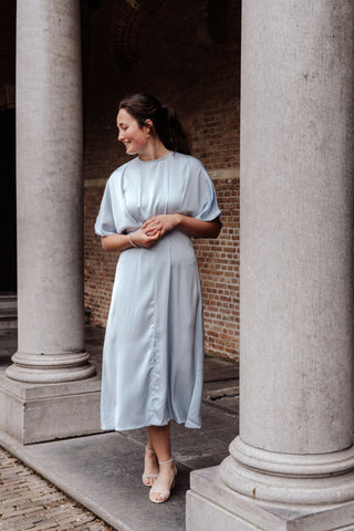 Azzurro 95225 dress satin ella blue – foto 5