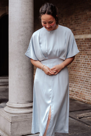 Azzurro 95225 dress satin ella blue – foto 3