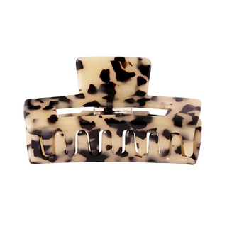 Haarklip beige print big
