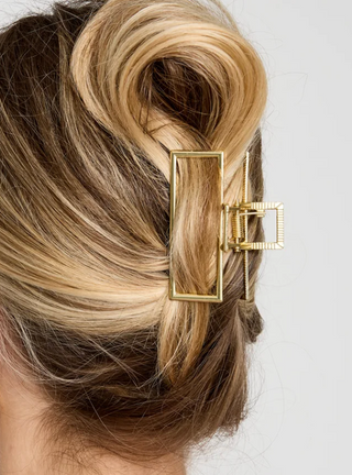 Haarklip gold square
